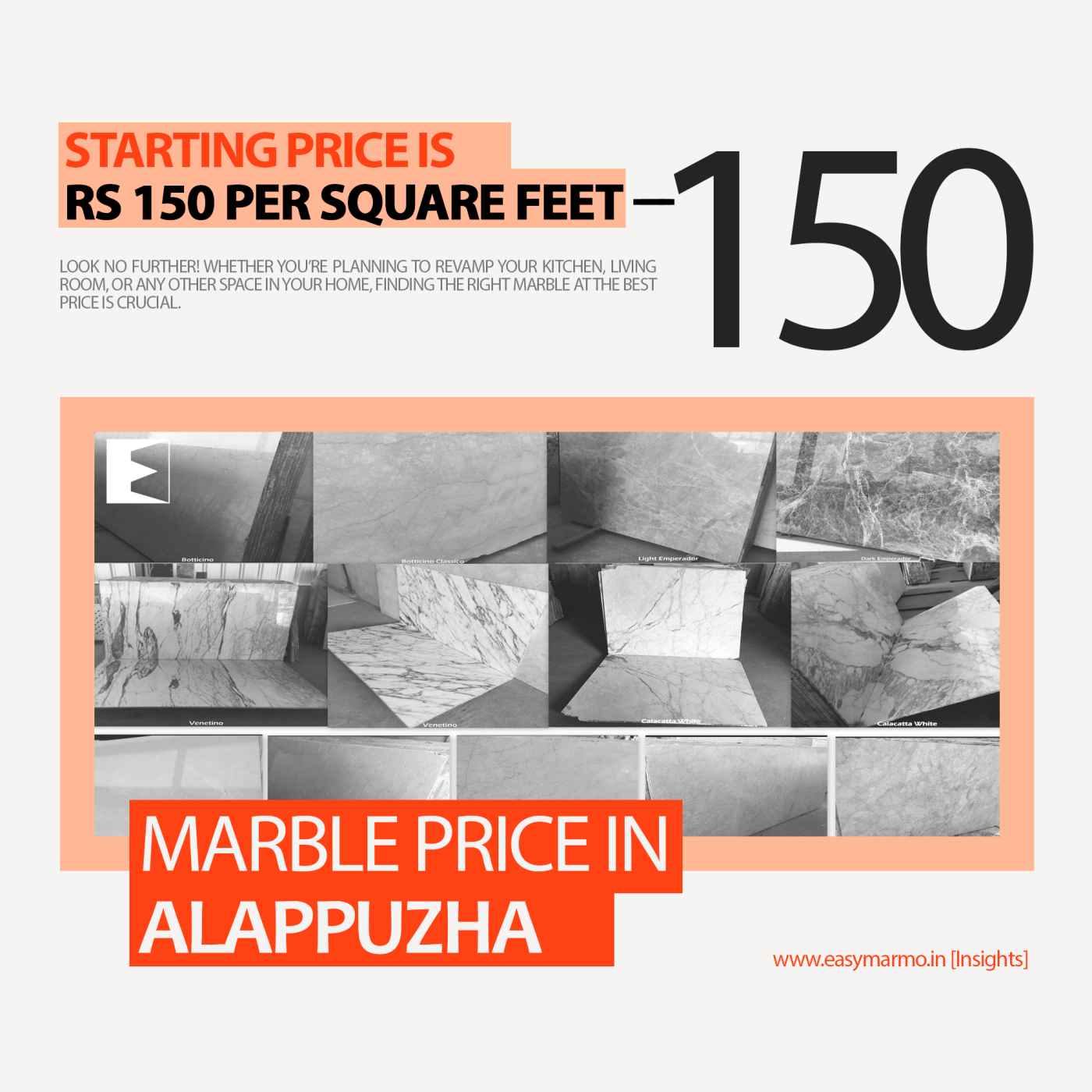 Marble Price in Alappuzha | Starting from 150 INR