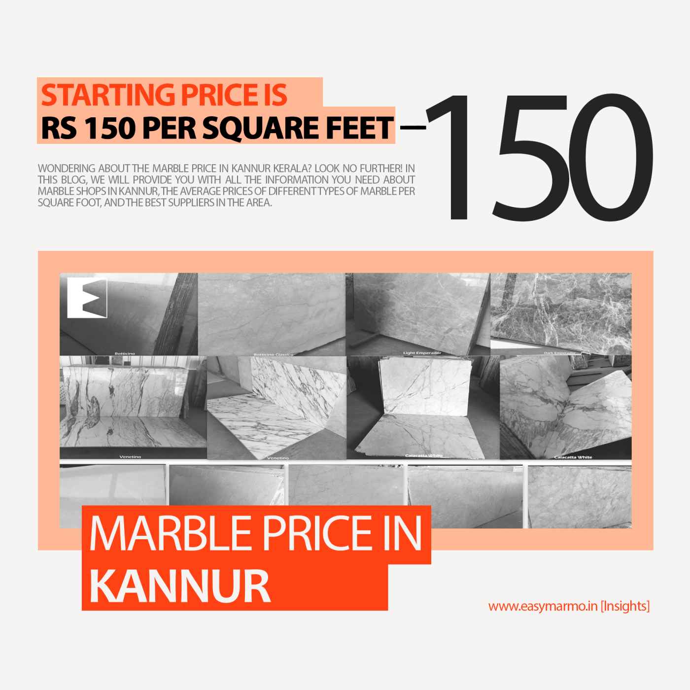 Marble Price in Kannur | Starting from 150 INR